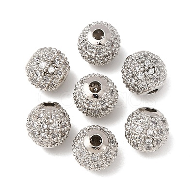Round Brass Micro Pave Cubic Zirconia Beads LS-X-ZIRC-N016-01P-8mm-1