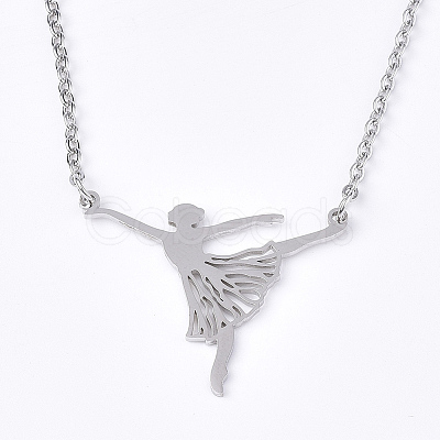 Non-Tarnish 201 Stainless Steel Pendant Necklaces LS-NJEW-T009-JN110-1-40-1