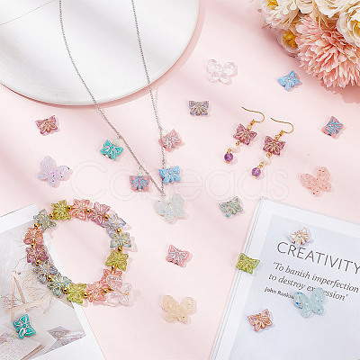 15Style Plating Transparent Acrylic Beads OACR-AR0001-19-1