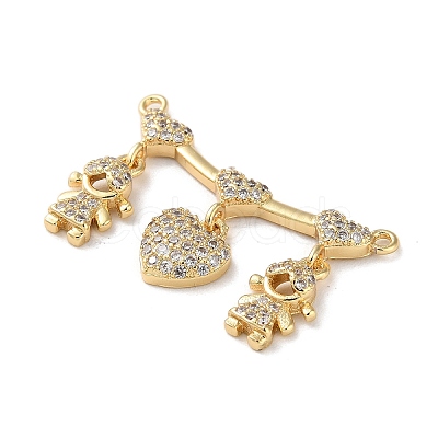 Brass Pave Cubic Zirconia Pendants KK-M287-05G-B-1