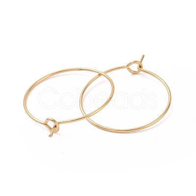 Ion Plating(IP) 316L Surgical Stainless Steel Hoop Earring Findings STAS-D164-01G-1