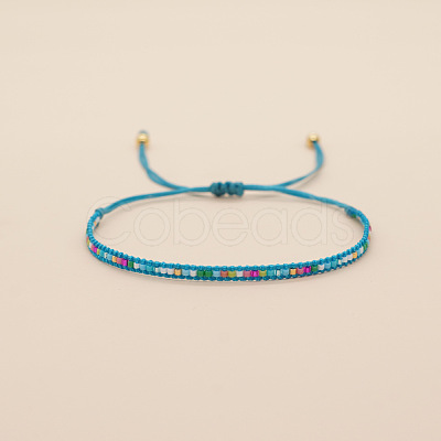 Bohemian Style Glass Seed Beaded Braided Bead Bracelets  for Women DY3905-1-1