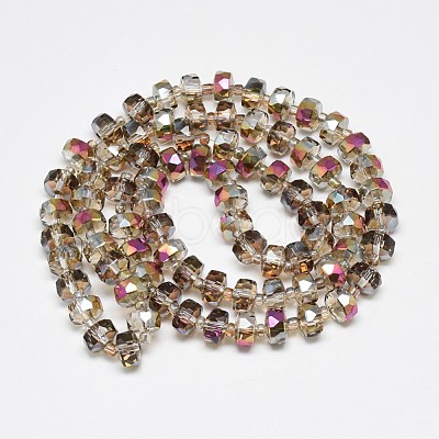 Electroplate Glass Beads Strands EGLA-Q083-10mm-D04-1