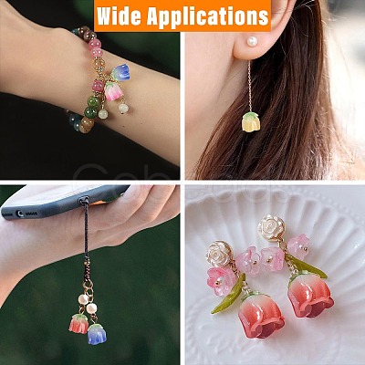 16Pcs 4 Colors Gradient Color Opaque Acrylic Beads MACR-CJ0002-32-1