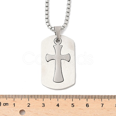 201 Stainless Steel Pendant Necklaces NJEW-D307-02P-B-1