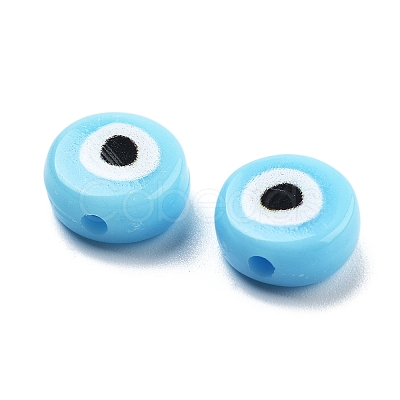 Opaque Printed Acrylic Beads OACR-G038-04E-1