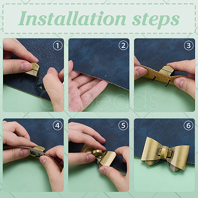 4 Colors Bowknot Zinc Alloy Bag Tuck Lock Clasps FIND-PH0026-64-1