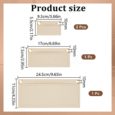 4Pcs Rectangle Felt Purse Organizer Insert FIND-DR0001-97B-1
