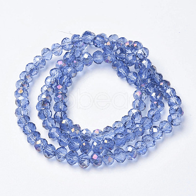 Electroplate Transparent Glass Beads Strands X-EGLA-A034-T6mm-F19-1