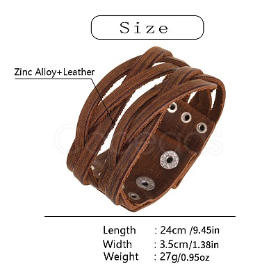 Cowhide Cord Multi-strand Bracelets FS-WGD603F-01-1