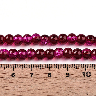 Spray Painted Crackle Glass Beads Strands CCG-Q002-6mm-08-1
