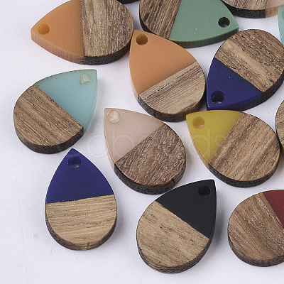 Resin & Walnut Wood Pendants X-RESI-T042-02-1