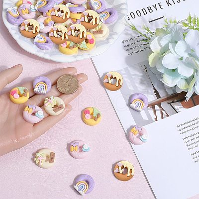 SUNNYCLUE 50Pcs 5 Styles Opaque Resin Imitation Food Cabochons RESI-SC0002-94-1