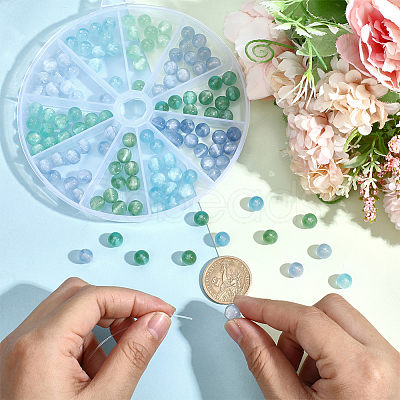 125Pcs 5 Colors Resin UV Reactive Beads RESI-PA0001-33C-1