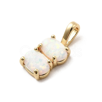 Synthetic Opal Pendants KK-H089-27G-01-1