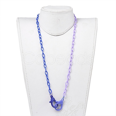 Personalized Two Tone ABS Plastic Cable Chain Necklaces NJEW-JN02825-06-1
