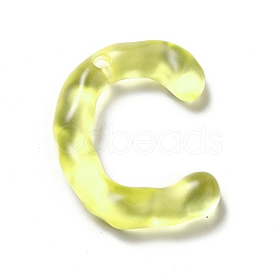 Transparent Resin Alphabet Pendants LS-RESI-C028-02C-1