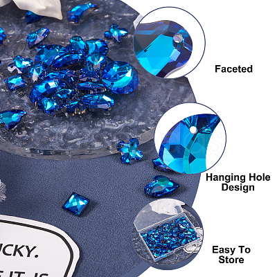 90Pcs 9 Styles Electroplated Glass Pendants EGLA-TA0001-14-1