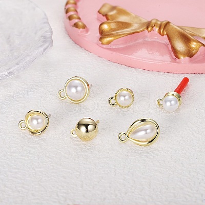 12Pcs 6 Style Alloy & Brass Stud Earring Findings DIY-SZ0009-36-1