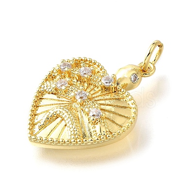Brass Micro Pave Cubic Zirconia Pendants KK-V007-005G-03-1