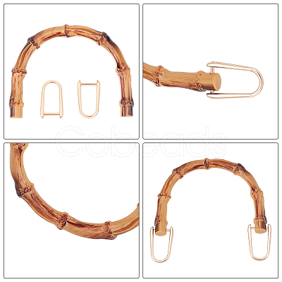 PP Plastic Half Round Bag Handle and Alloy U Shape Bag Ring FIND-WR0001-16-1