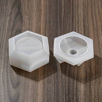 Hexagon Shape Candle Jar Molds DIY-K073-03-1