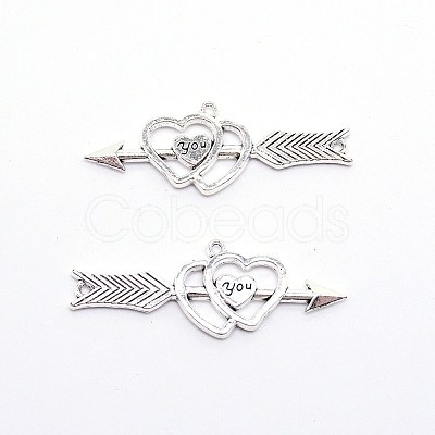Valentine's Day Tibetan Style Alloy Links Connectors TIBE-WH0002-01AS-RS-1