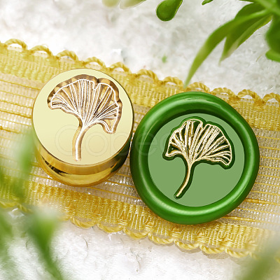 Golden Tone Round Wax Seal Brass Stamp Heads LS-AJEW-M040-01G-N-1