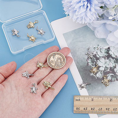 12Pcs 4 Styles Brass Pendants KK-ME0001-44-1