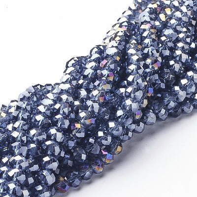 Electroplate Glass Beads Strands GR6MMY-1AB-1