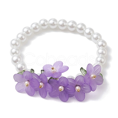 6Pcs 6 Colors Glass Pearl Beaded Stretch Bracelets Set BJEW-JB10042-1