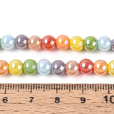 Electroplate Glass Beads Strands EGLA-N019-6mm-03-1