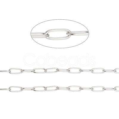Tarnish Resistant 304 Stainless Steel Paperclip Chains CHS-F010-01B-P-1