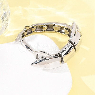 304 Stainless Steel Link Chain Bracelets for Women Men BJEW-P386-08P-1
