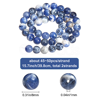 2 Strands Natural South Africa Sodalite Beads Strands G-BBC0001-02B-1