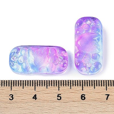 Spray Painted Transparent Glass Connector Charms X1-GLAA-H035-06C-1