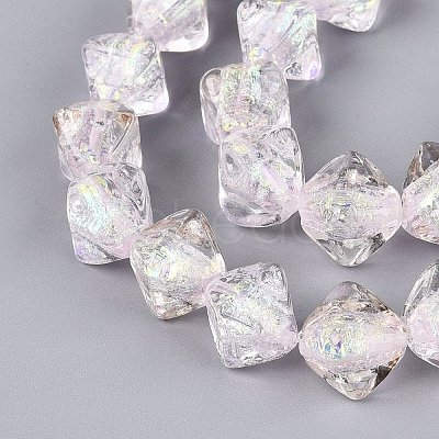 Handmade Foil Glass Beads Strands FOIL-Q002-06D-1