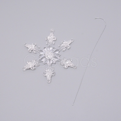 Acrylic Transparent Pendants TACR-WH0001-18-1