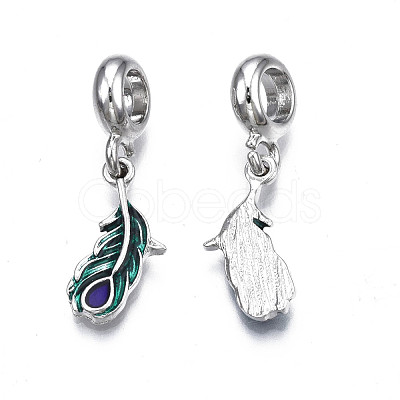 Rack Plating Alloy Enamel European Dangle Charms MPDL-N039-039-1