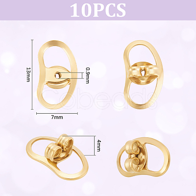 10Pcs Brass Ear Nuts KK-UN0004-78G-1