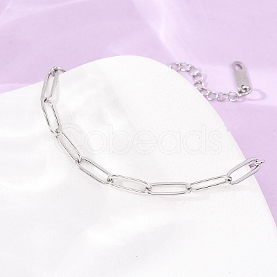 4MM 304 Stainless Steel Paperclip Chain Bracelets SA-CBA4160-22P-1