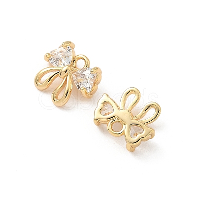 Brass Micro Pave Cubic Zirconia Charms KK-C099-03G-1