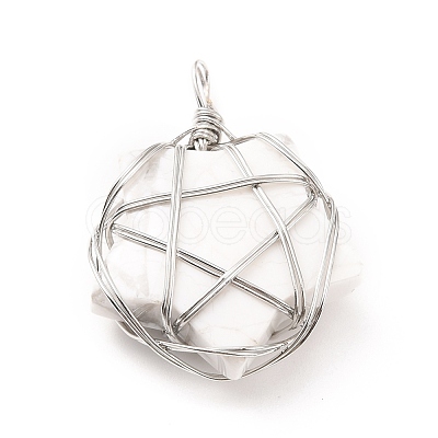 Natural Howlite Pendants G-D458-07P-01-RS-1
