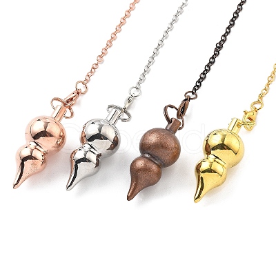 Brass Dowsing Pendulum Big Pointed Gourd Pendants KK-H491-07-1