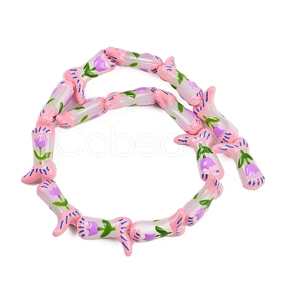 Boot Baking Paint Glass Enamel Beads LAMP-C020-02F-1