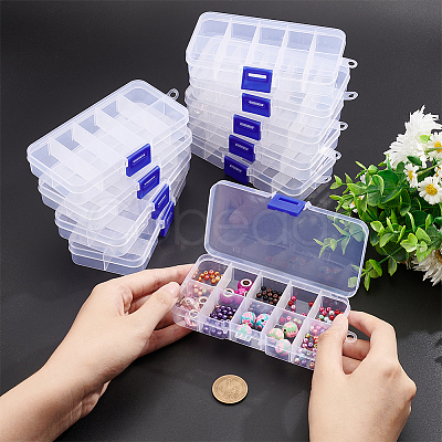 10 Grids Plastic Bead Storage Containers CON-WH0086-053A-1