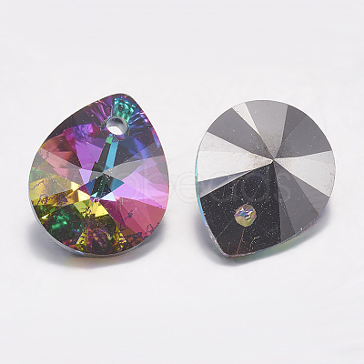 Faceted K9 Glass Rhinestone Charms RGLA-F053-C-001-M-1