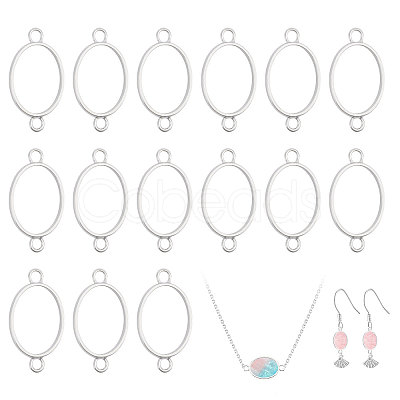 32Pcs Alloy Oval Open Back Bezel Connector Charms FIND-CA0011-77P-1