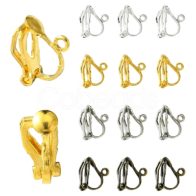 80Pcs 8 Colors Brass Clip-on Earring Findings FIND-YW0005-35-1