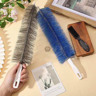 2Pcs 2 Colors Plastic & Nylon Brushes TOOL-CA0001-35-1